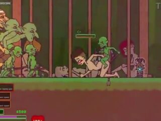Captivity &vert; stadium 3 &vert; naken hunn survivor fights henne måte gjennom randy goblins men mislykkes og blir knullet hardt svelge liters av sæd &vert; hentai spill gameplay p3