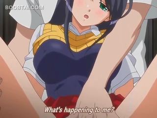 Excited hentai mademoiselle getting her squirting cunt teased